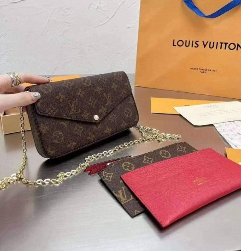 Louis Vuitton_LV Felicie Monogram Pochette With OG Box & Dust Bag (Brown - 731)