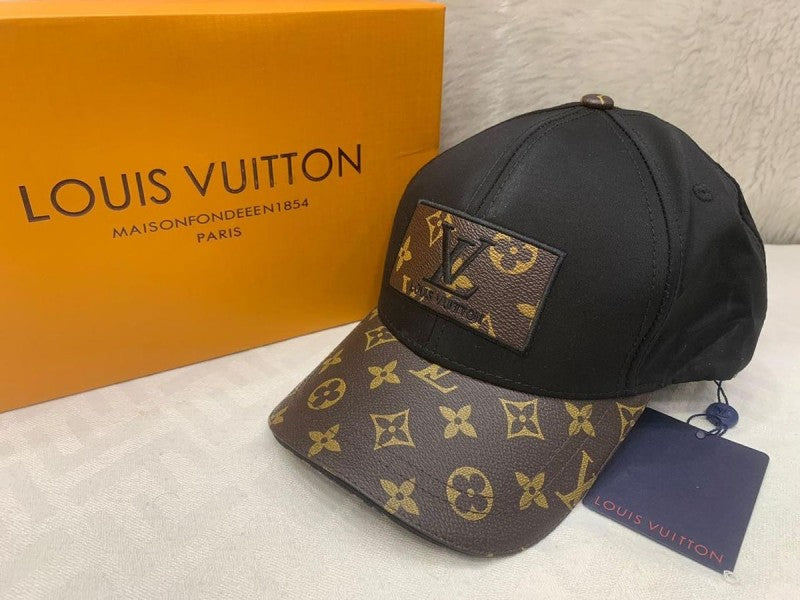 Louis Vuitton_Front_Logo_Black_Monogram_Premium_Unisex_Cap_(With_Safety_Box)