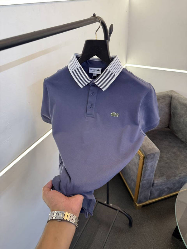Lacoste imported matty cotton polo tshirt denim blue