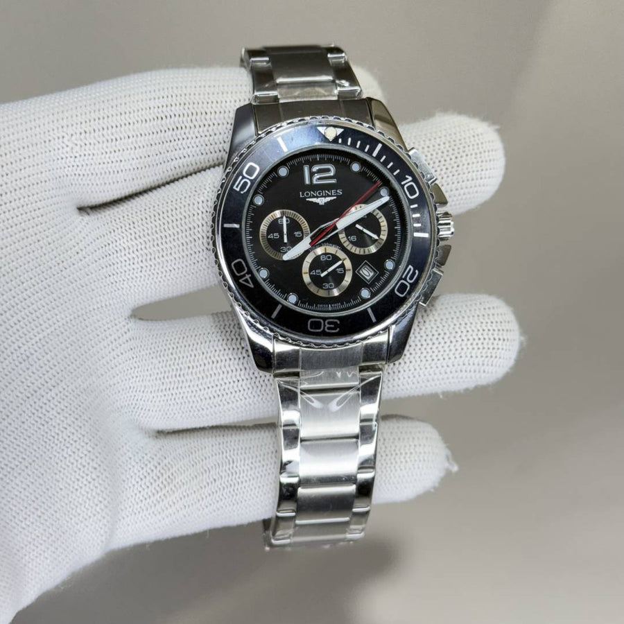 longinezs cronograph Silver Black
