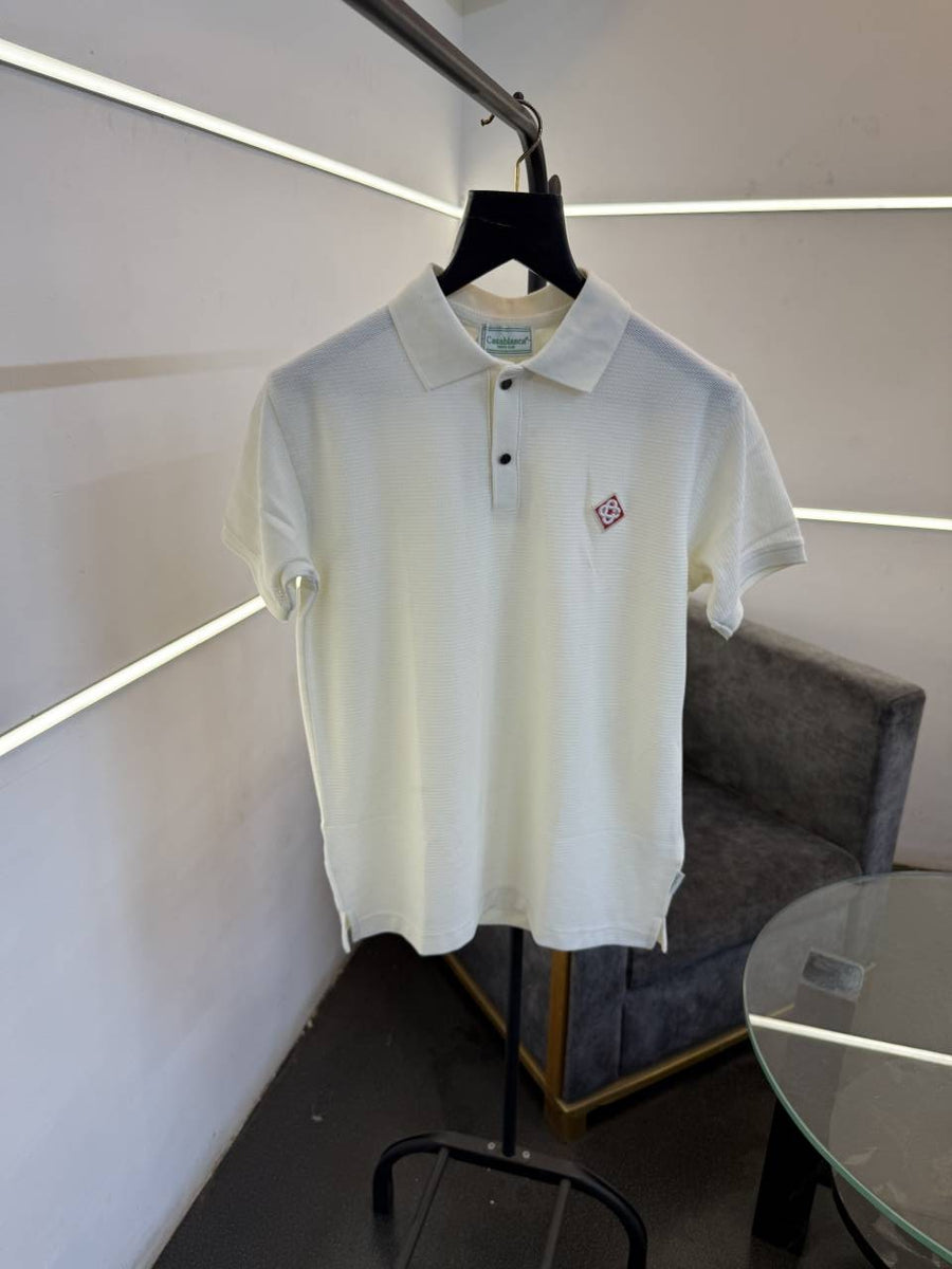 Casablanca cream imported knitted fabric polo tshirt sale