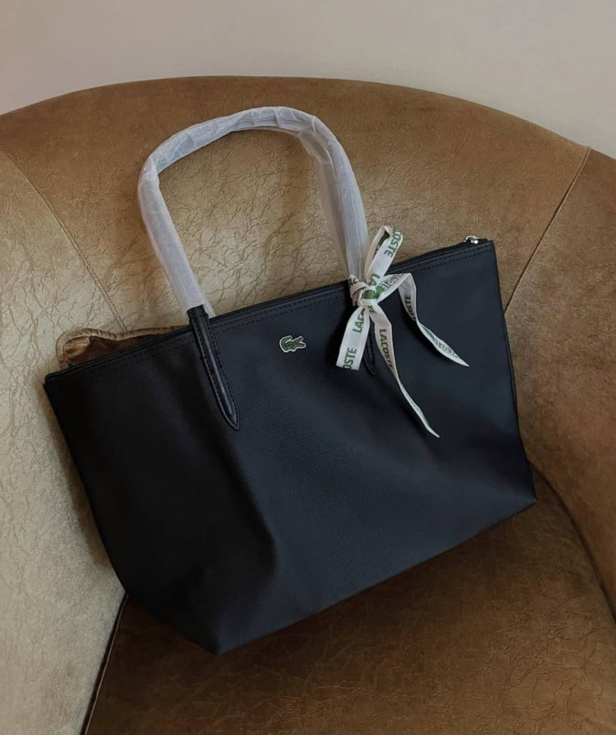 Lacoste_Leather_Tote_Black_Premium_With_Original_Packing