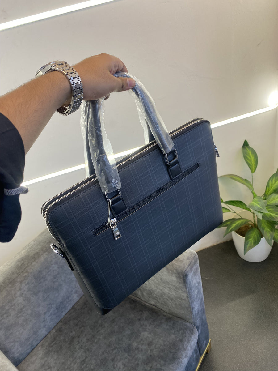 Prada black Professionauldouble zip and back zip laptop bag