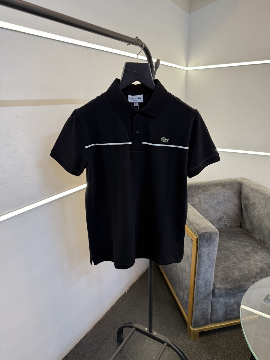 Lacoste imported polo tshirt black Strip