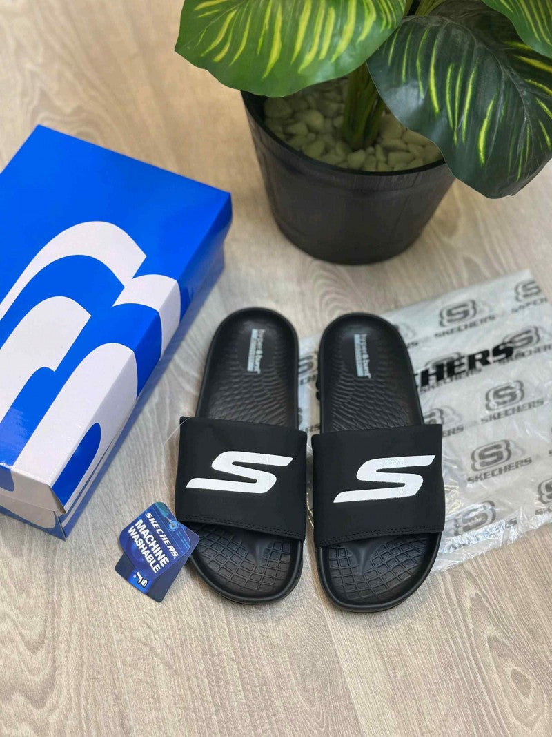 Skechers Hyper Burst Go Recover ArchFit Premium Black White Flip-Flop