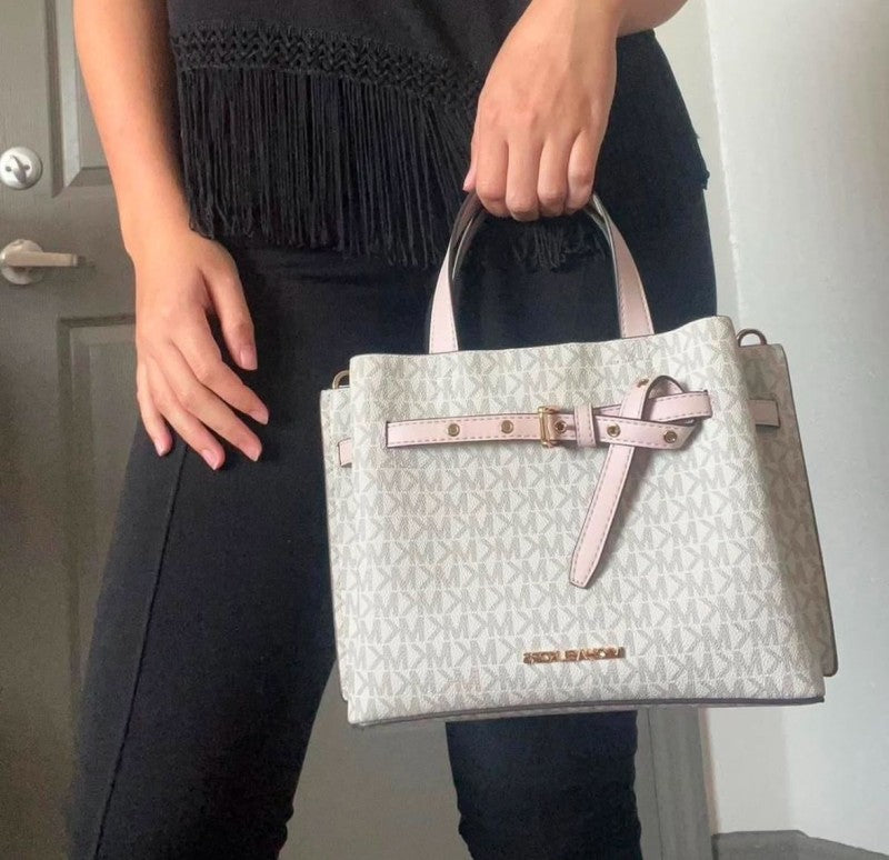 Michael Kors_Emilia_Beige_Pink_Handbag_With_DustCover