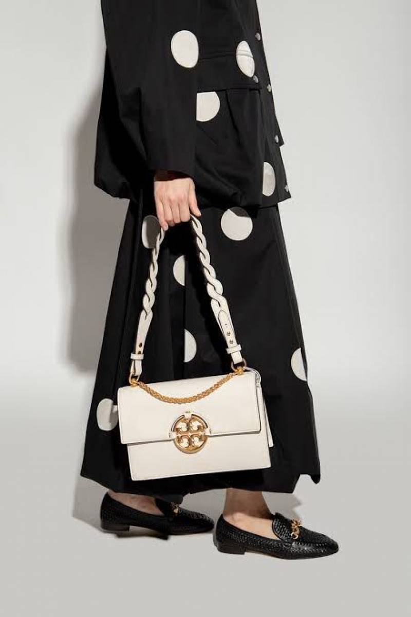 Tori Burch_Miller_White_ShoulderBag_With_OriginalBox