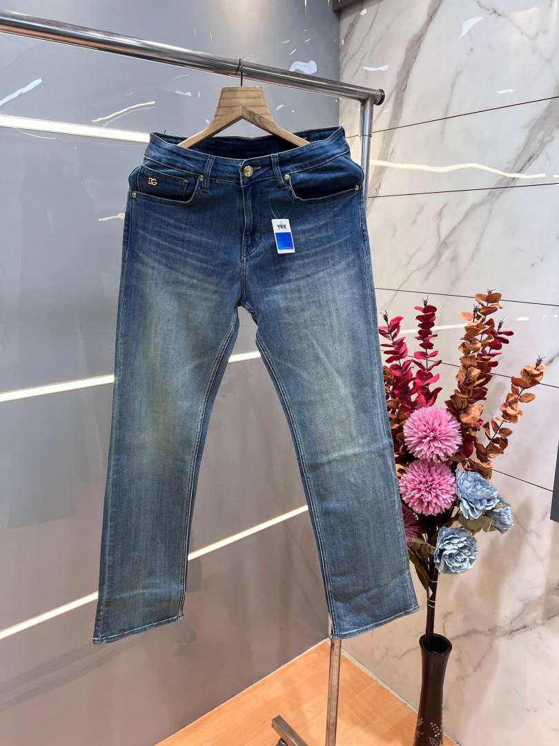 Dolce and gabba a light shade premium imported stretchable lycra fabric straight fit denim with embroidered work Sale Offer 3477