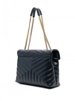 YSL Saint Laurent Loulou Shoulder Bag With OG Magnetic Box & Dust Bag (Black - Gold - 165)
