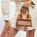 Jacquemus Le Chiquito Noeud Bag With OG Box Dust Bag & Extra Sling Belt (Brown - 1025)