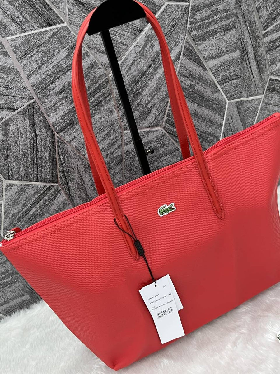 Lacoste_Leather_Tote_Red_Premium_With_Original_Packing