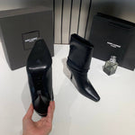 Ysl_Saint_Laurent_Niki_Leather_High_Heeled_Ankle_Boots_With_The_YSL_Logo_With_OG_Box_Dust_Cover_&_Carry_Bag_B2_Black