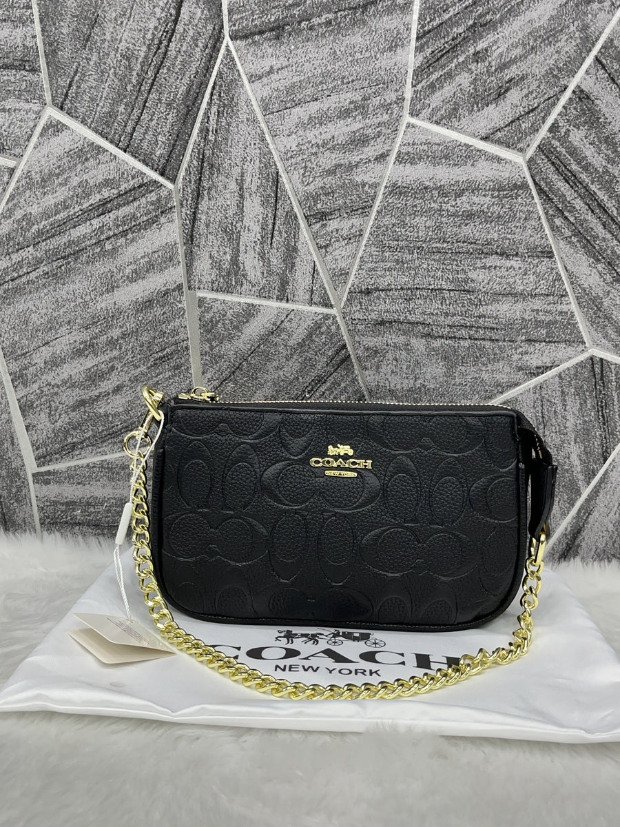 Coach_Large_Black_Wristlet_With_DustCover