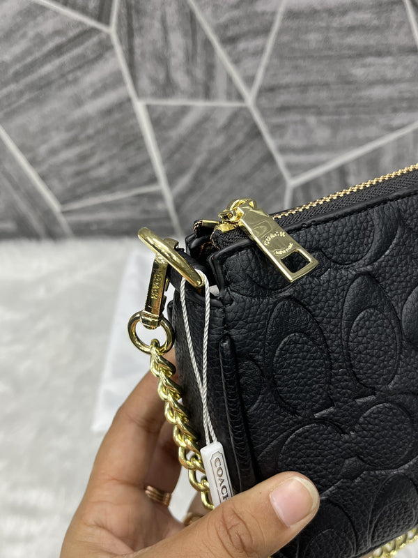 Coach_Large_Black_Wristlet_With_DustCover