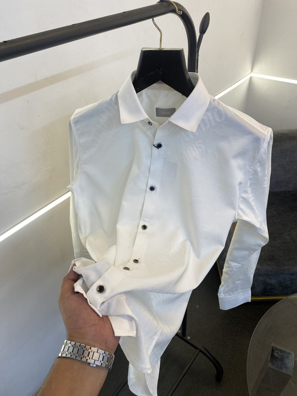 Christian diyor laser cut monogram print imported shirt with proper box packing white