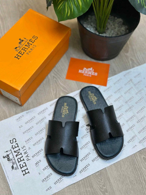 Hermes Izmir Premium Black Green Sandal