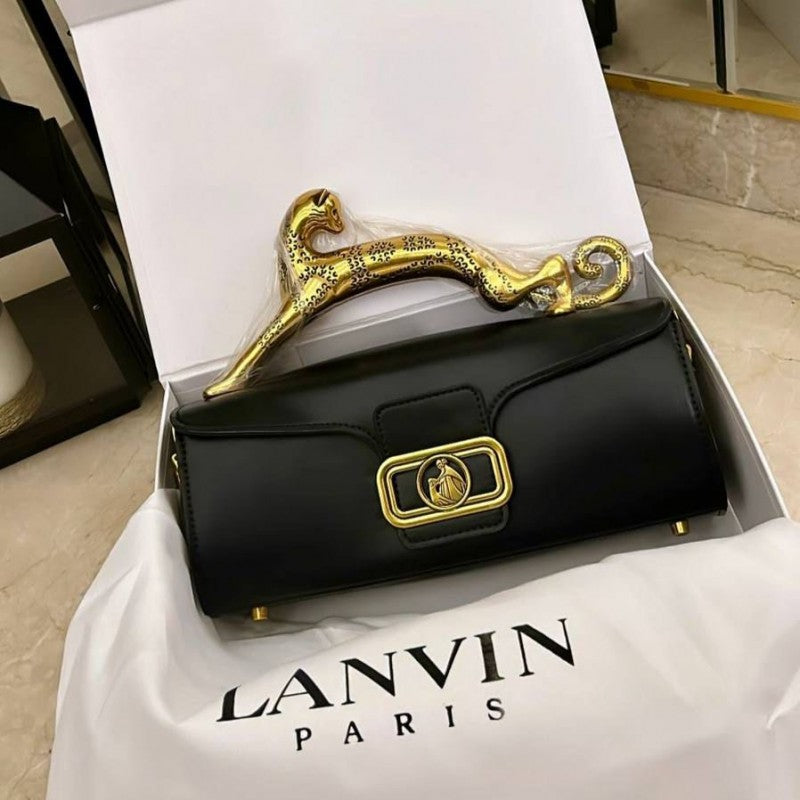 Lanvin Womens Pencil Cat Leather Bag