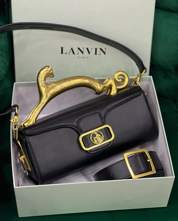 Lanvin Womens Pencil Cat Leather Bag