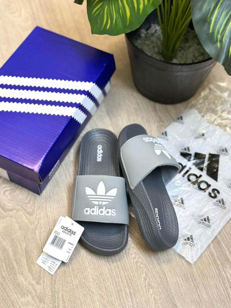 Adidas Hyper Boost Premium Grey White Slides SE12