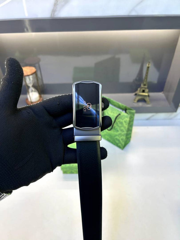 Gucci Auto Lock Black Grey Belt Fa 748