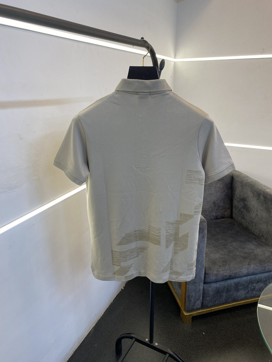 Hugo bos laser print high quality imported polo tshirt beige