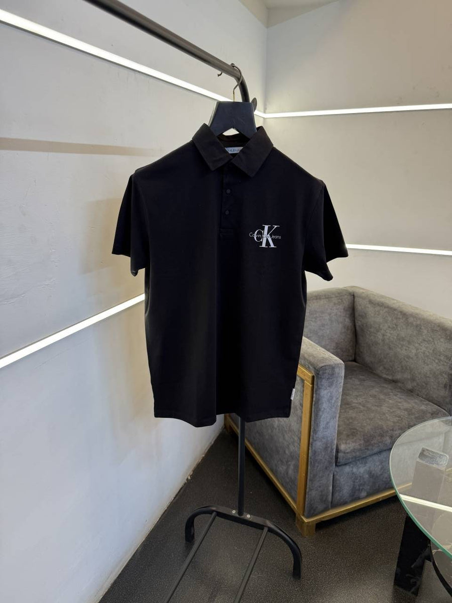 Calvin kline black front and back print turkish imported polo Tshirt
