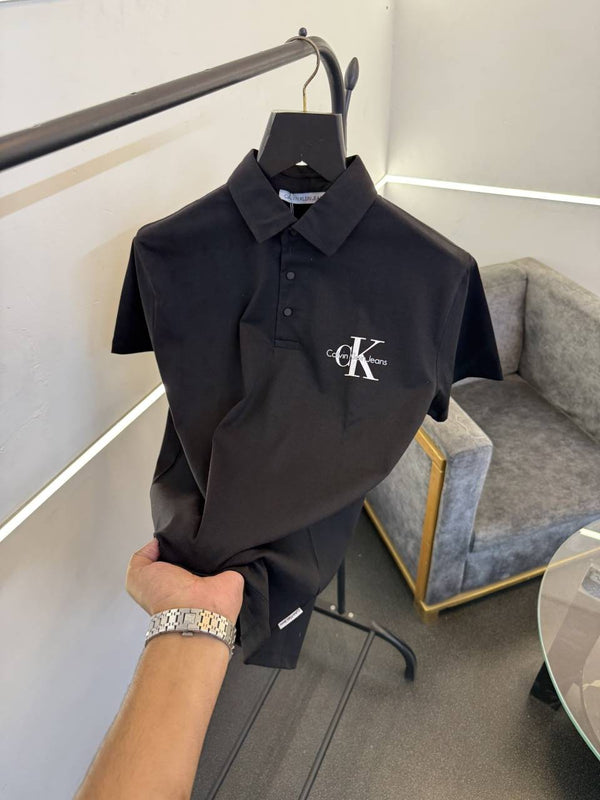 Calvin kline black front and back print turkish imported polo Tshirt