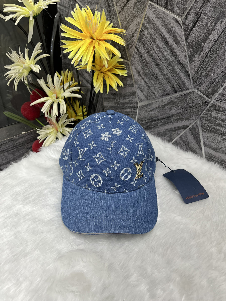 Louis Vuitton_Denim_Monogram_Front_Logo_Premium_Unisex_Cap_(With_Safety_Box)