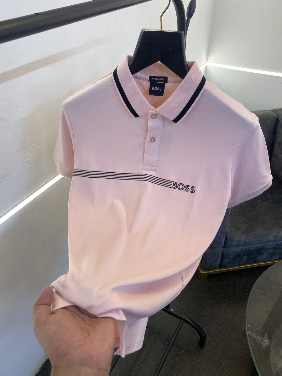 Hugo bos imported polo tshirt pink sale