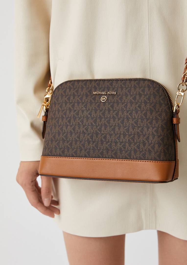 Michael Kors_Brown_Dome_Crossbody_Bag_With_OriginalBox