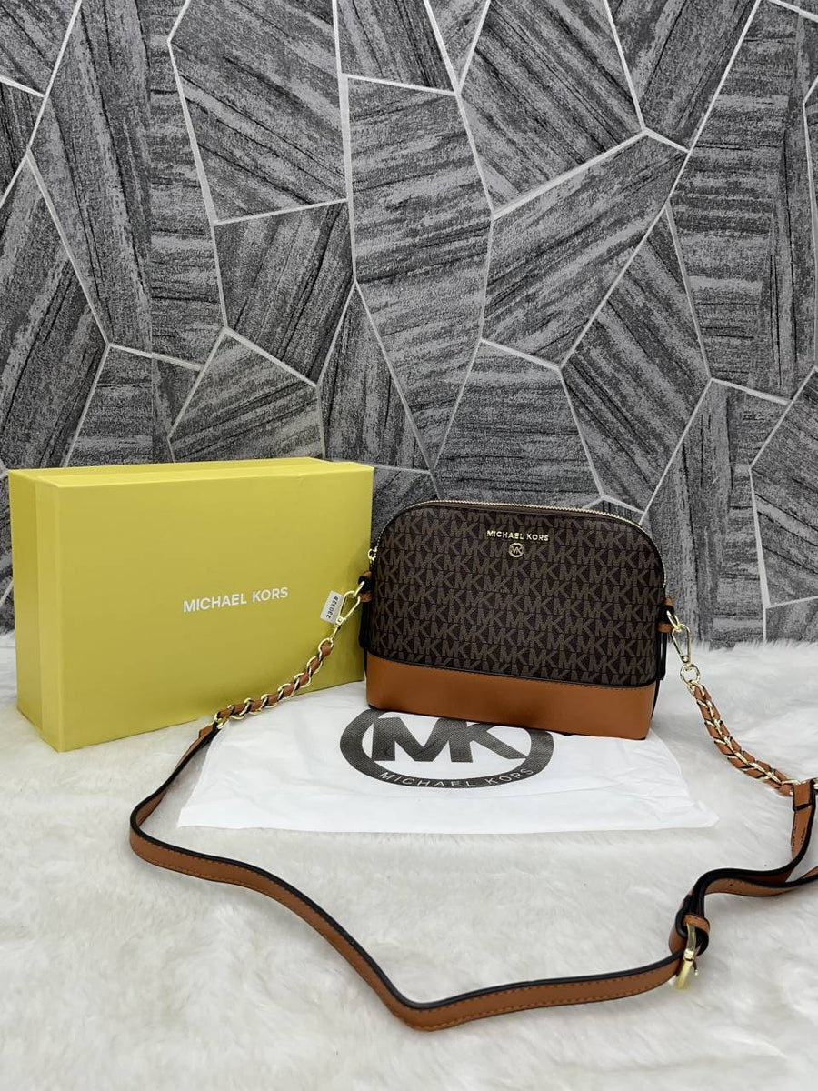Michael Kors_Brown_Dome_Crossbody_Bag_With_OriginalBox