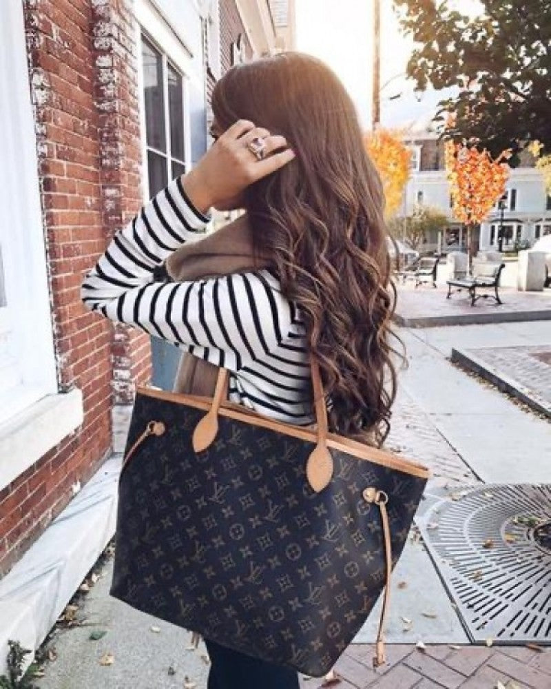 Louis Vuitton_LV Neverfull Tote Bag With Extra Pouch & Dust Bag (Brown Monogram - 865)