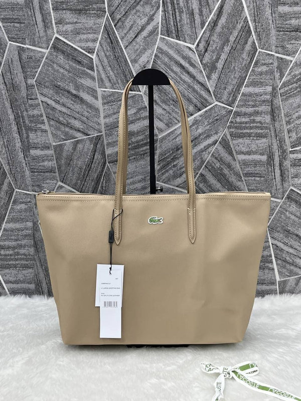 Lacoste_Leather_Tote_Beige_Premium_With_Original_Packing