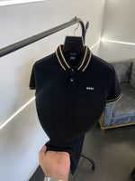 Hugo bos imported polo tshirt black rose gold