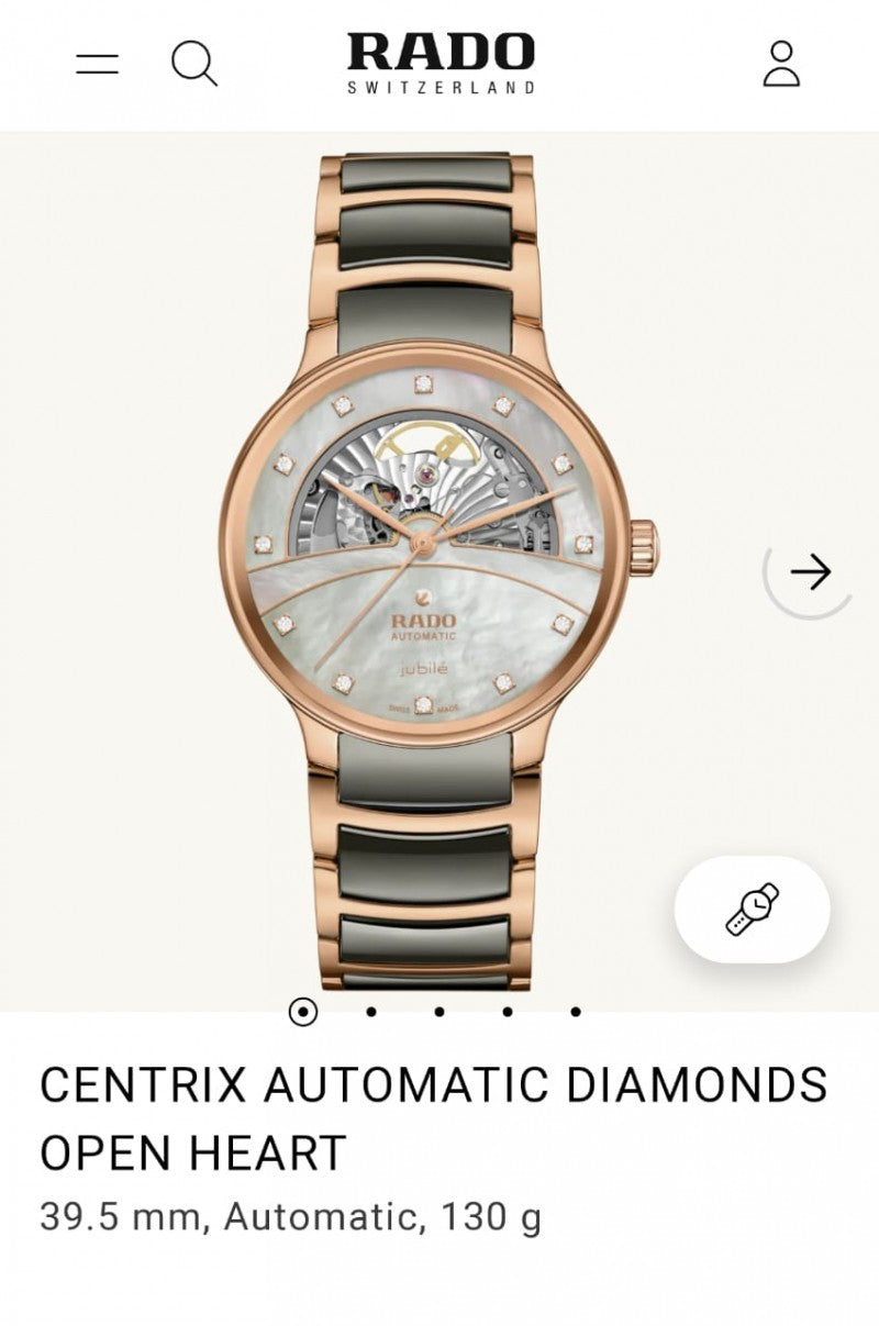 Rado centrix automatic open heart japan
