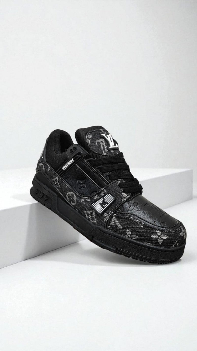 Louis Vuitton Trainer Black Denim With All Accessories 168