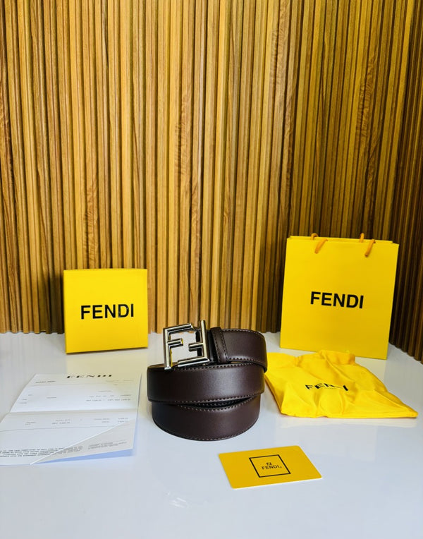 26 FENDY SILVER BROWN PREMIUM QUALITY BELT FULL KIT