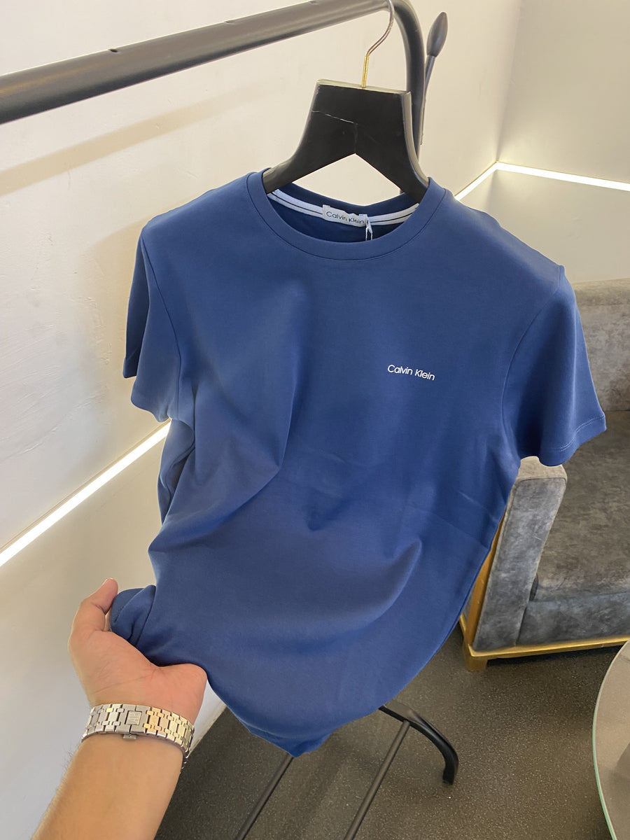Calvin kline imported round neck tshirt denim blue sale