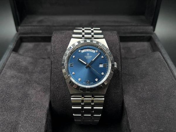Tudor Royal Automatic silver blue dimond