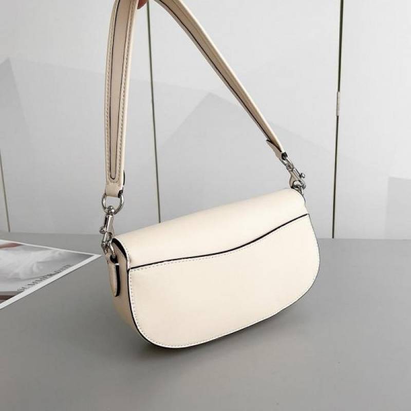 Coach Emmy Saddle Premium Crossbody Shoulder Bag With OG Double Box & Dust Bag (White Flower - 1006)
