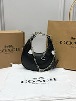 Coach CB Jonie Black Silver With Charm OriginalBox CarryBag DustCover