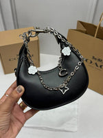 Coach CB Jonie Black Silver With Charm OriginalBox CarryBag DustCover