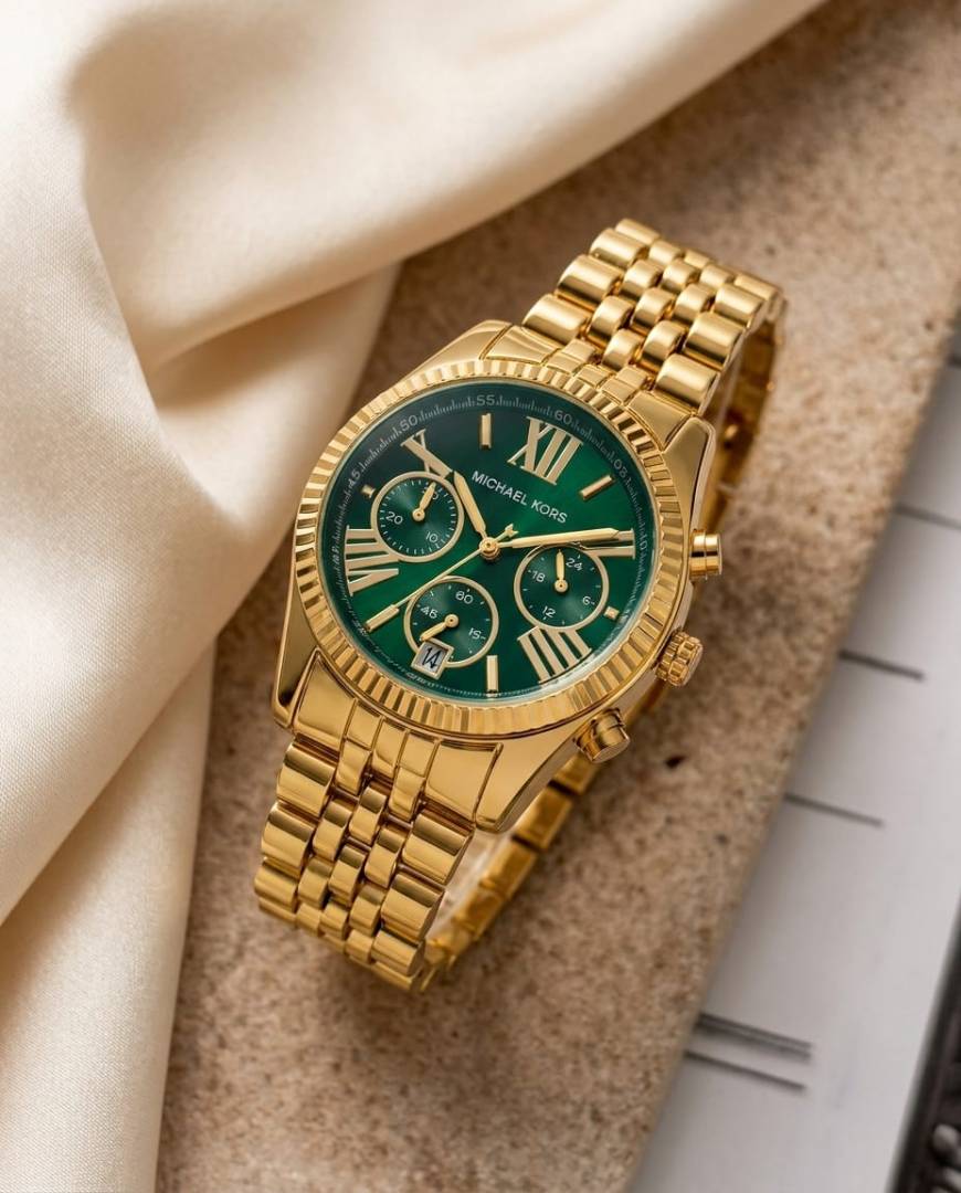 Michael Kors Lexington Chronograph Gold-Green