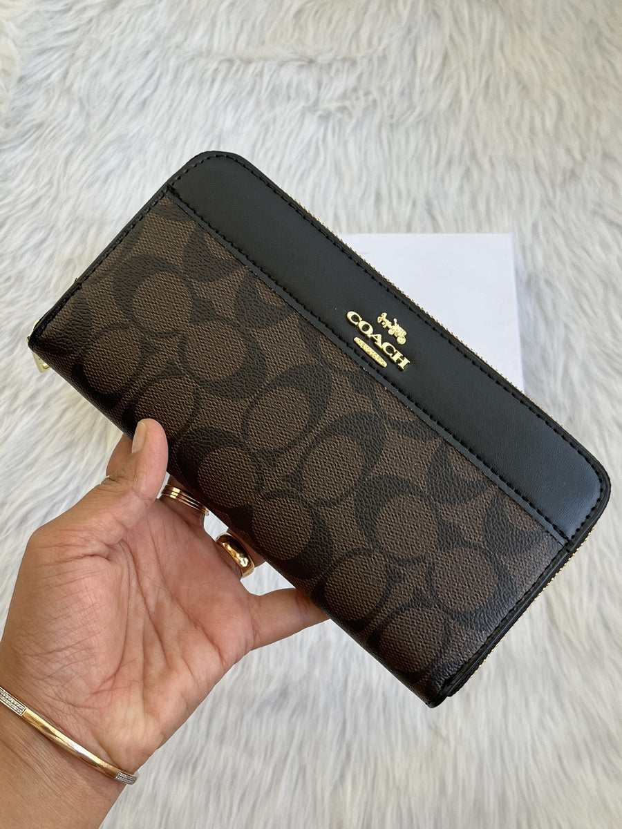 Coach_91_Long_Coffee_Zippy_Wallet_With_OriginalBox