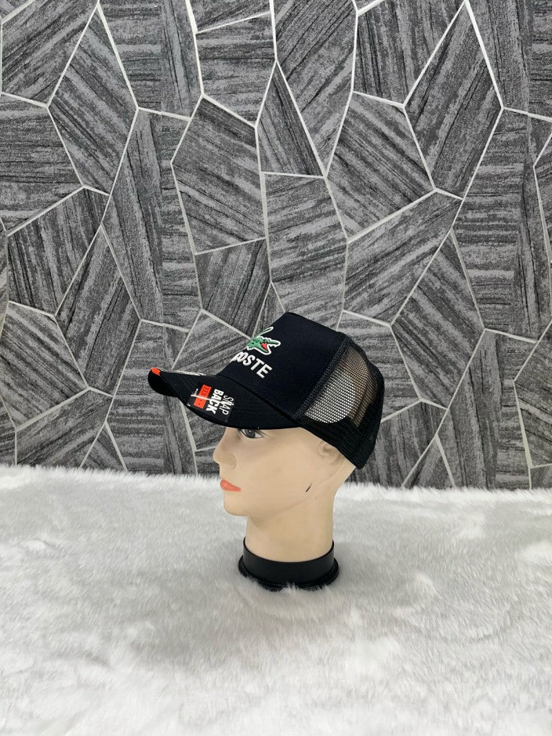 Lacoste_Crocodile_Front_Logo_Net_Premium_Unisex_Cap_With_Safety_Box_(Black)