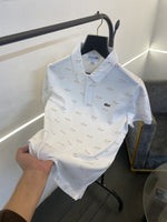 Lacoste imported polo tshirt white monogram
