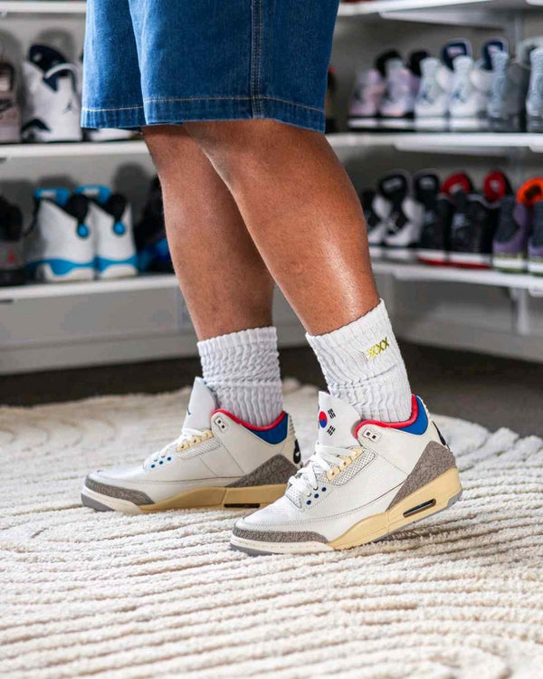 E air jordan 3 seoul 2.0 grey cement