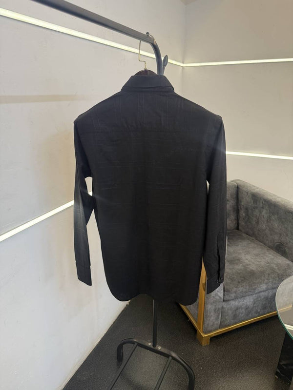 Heermes linen cotton imported shirt black