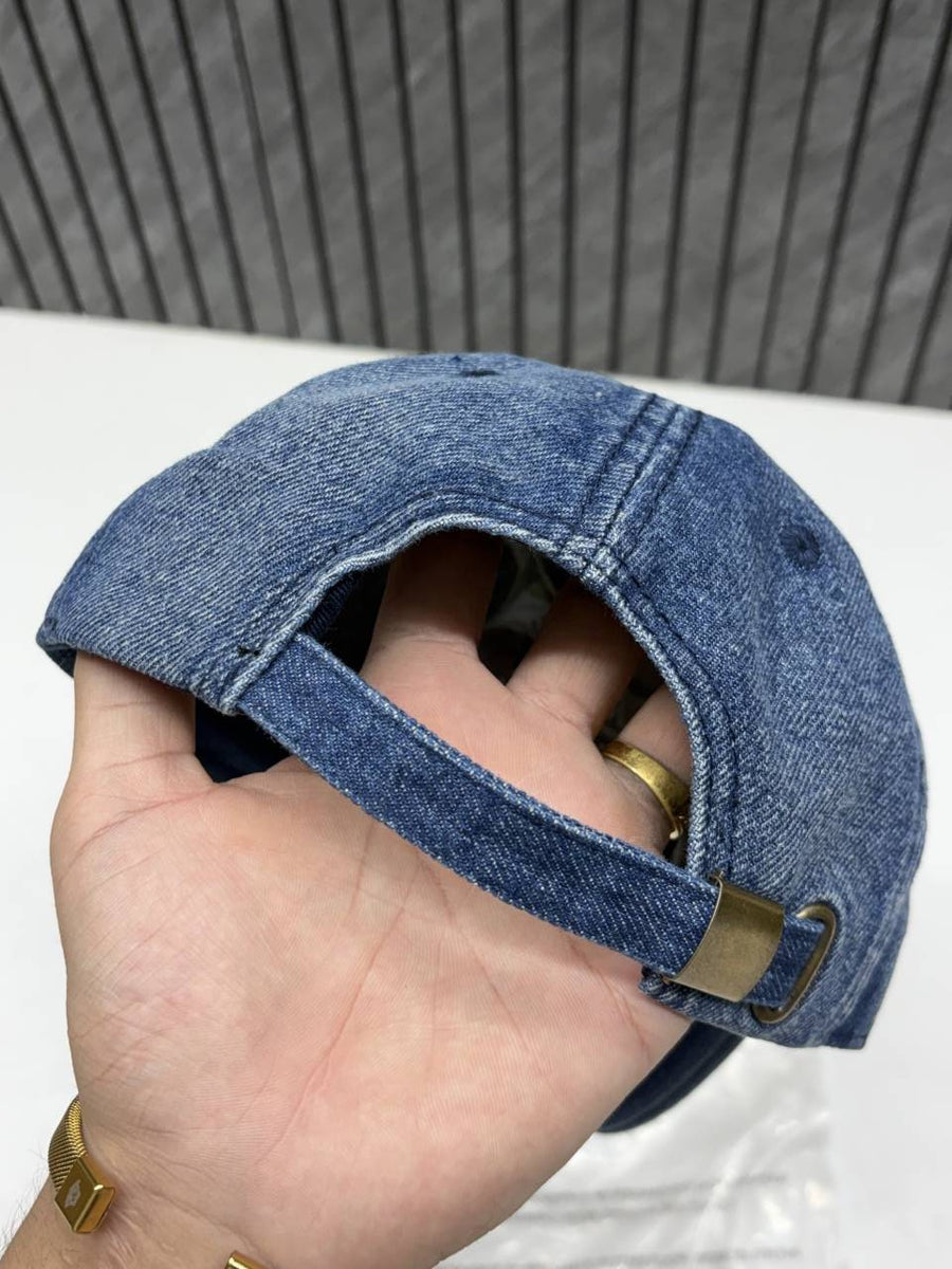 Miu Miu Denim Dark Blue Premium Unisex Cap With Original Zipper Polly Bag