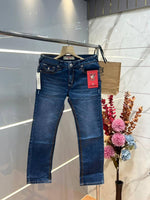 True Religio n Blue Shade Straight fit Premium Imported Stretchable Lycra Fabric Denim with Back Flap pocket Design 3690